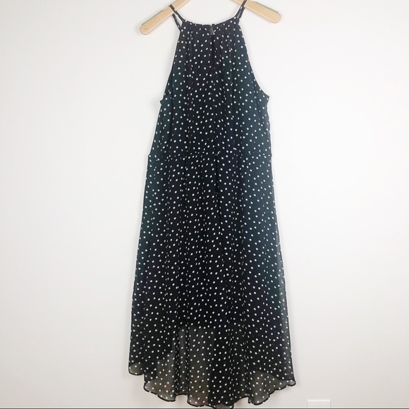 WHBM High Low Polka Dot Black Dress Size 16 - Picture 5 of 8